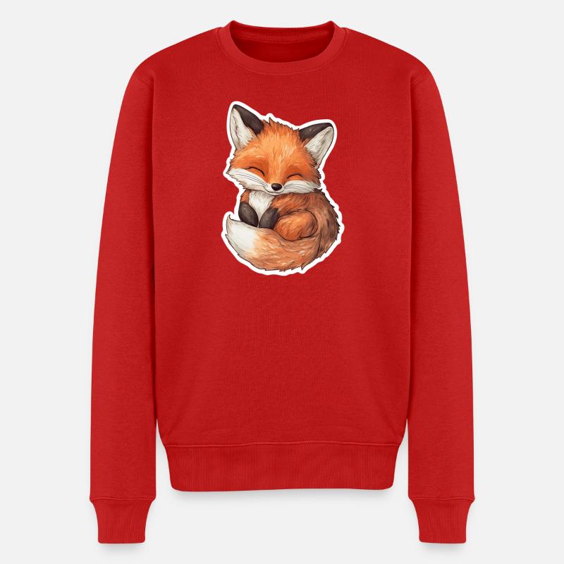 Fuchs - Männer Premium Bio Pullover - Rot