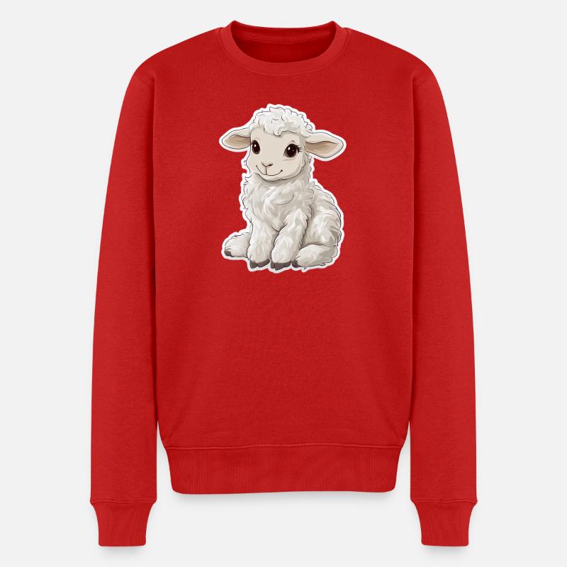 Schaf - Männer Premium Bio Pullover - Rot