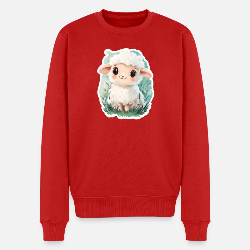 Schaf - Männer Premium Bio Pullover - Rot