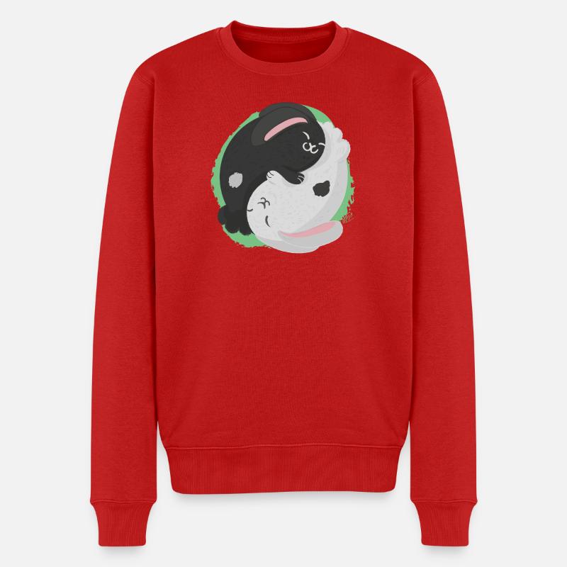 Jin Jang Bunny - Männer Premium Bio Pullover - Rot