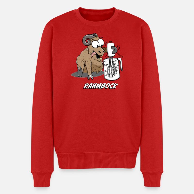 Humorvoller Bock mit Küchenmixer - Männer Premium Bio Pullover - Rot