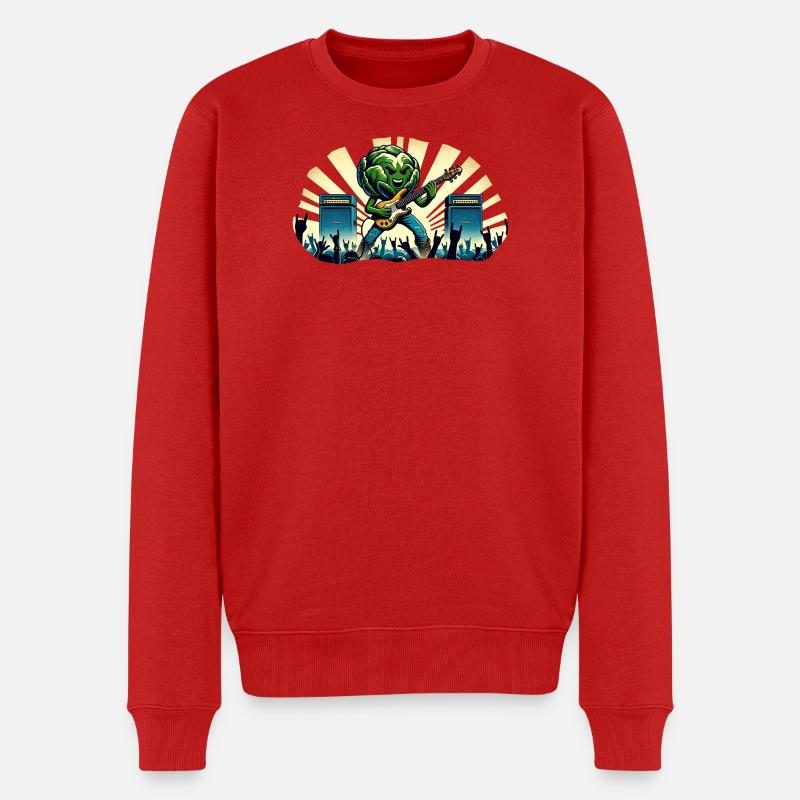Salat voller Rock'n'Roll - Männer Premium Bio Pullover - Rot