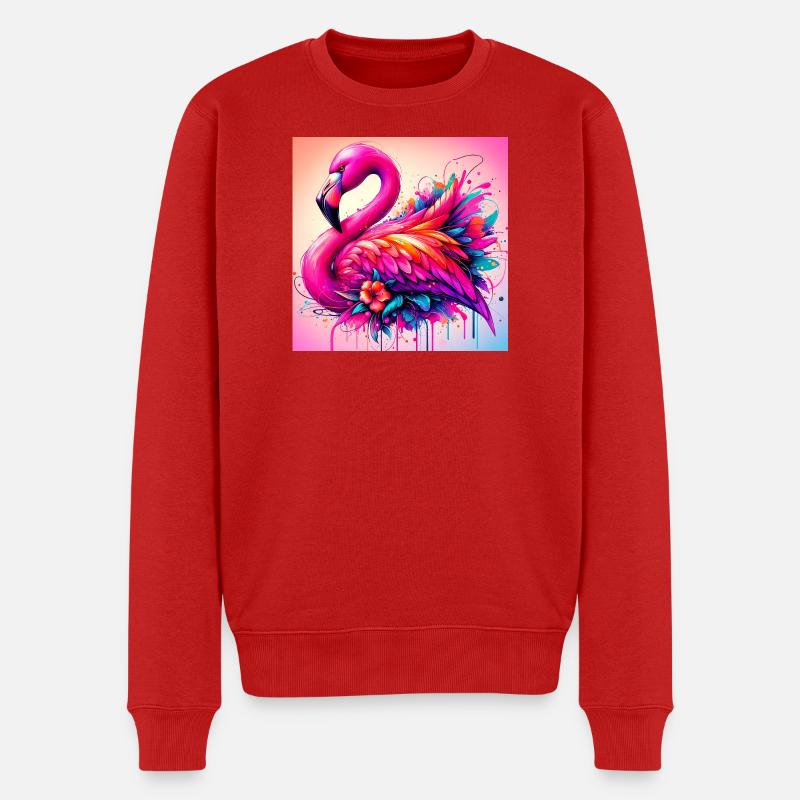 Flamingo - Männer Premium Bio Pullover - Rot