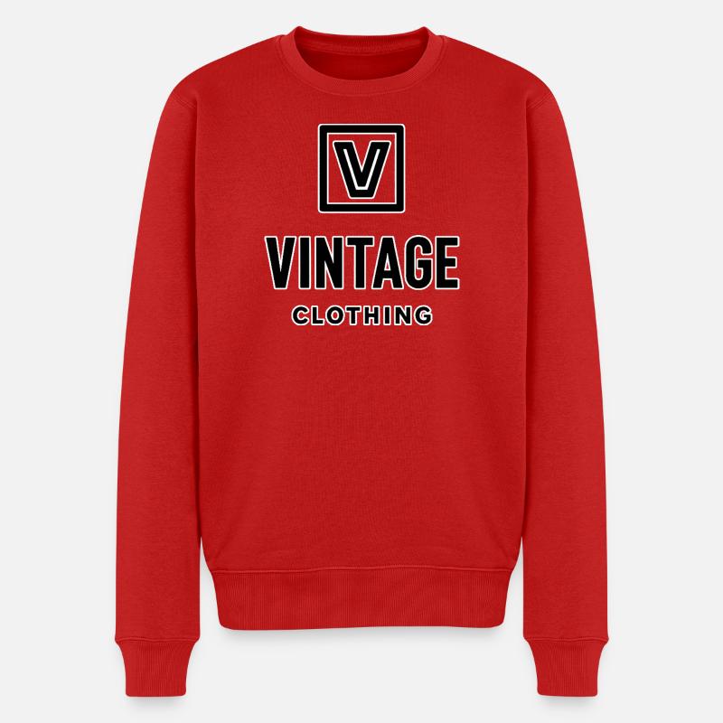 Vintage-Kleidung - Männer Premium Bio Pullover - Rot
