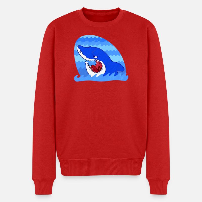 Grim Shark - Männer Premium Bio Pullover - Rot