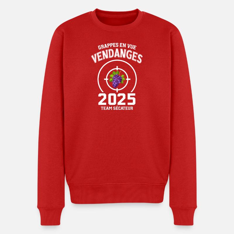 Ernte 2025 Reben und Ziel - Männer Premium Bio Pullover - Rot