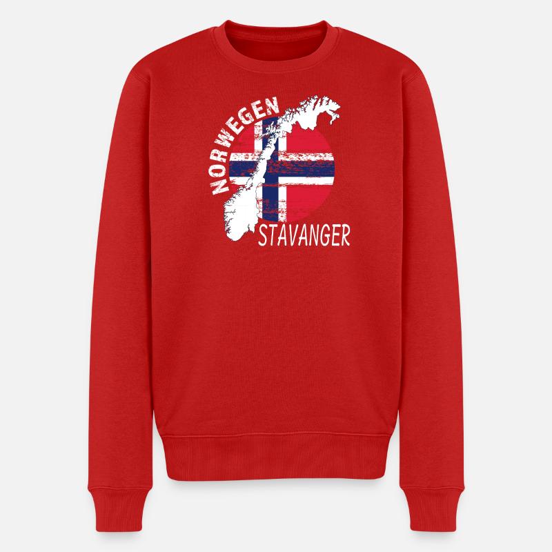 Stavanger - Männer Premium Bio Pullover - Rot