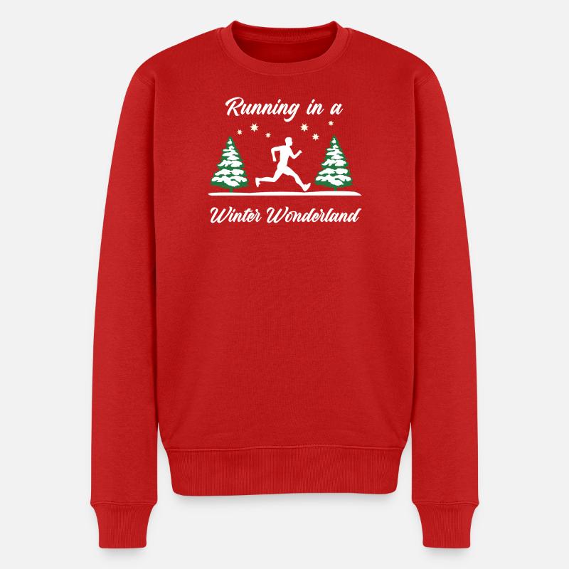 Laufen im Winterwunderland (Männer) - Männer Premium Bio Pullover - Rot