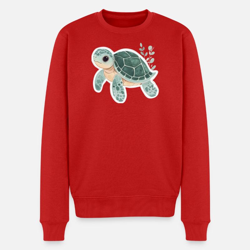 Schildkröte - Männer Premium Bio Pullover - Rot