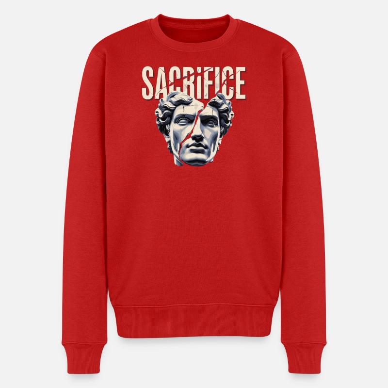 Bruchstückhafte Antike Skulptur - Männer Premium Bio Pullover - Rot