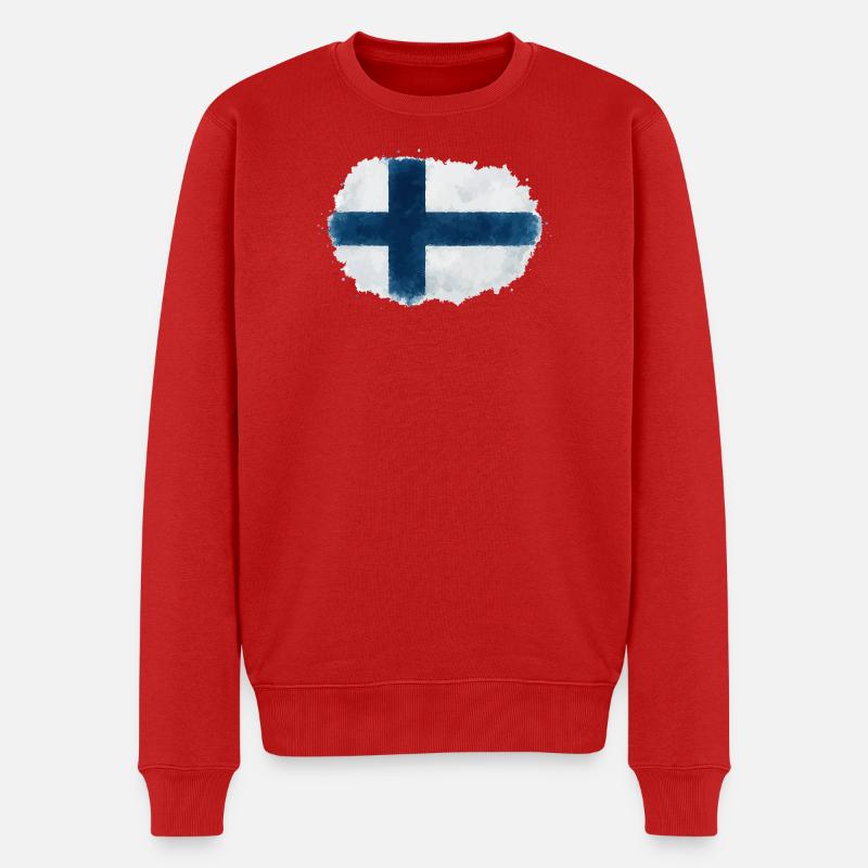 Tache du drapeau finlandais - Pull Premium bio Homme - rouge