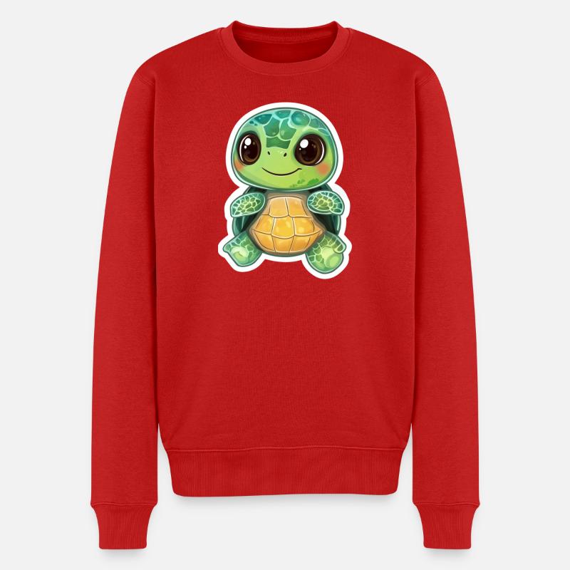 Schildkröte - Männer Premium Bio Pullover - Rot