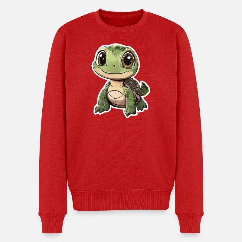 Schildkröte - Männer Premium Bio Pullover - Rot