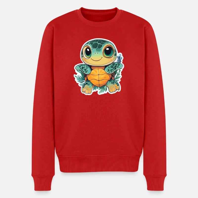 Schildkröte - Männer Premium Bio Pullover - Rot