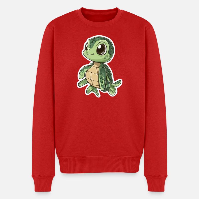 Schildkröte - Männer Premium Bio Pullover - Rot