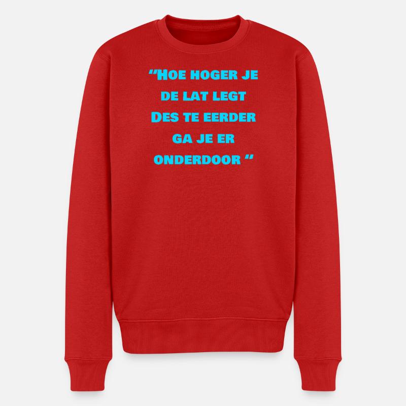 Humorvoller niederländischer Aussprachedruck - Männer Premium Bio Pullover - Rot