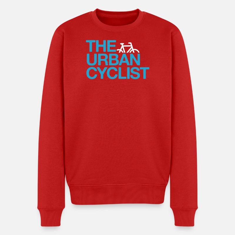 Der urbane Radfahrer - Männer Premium Bio Pullover - Rot