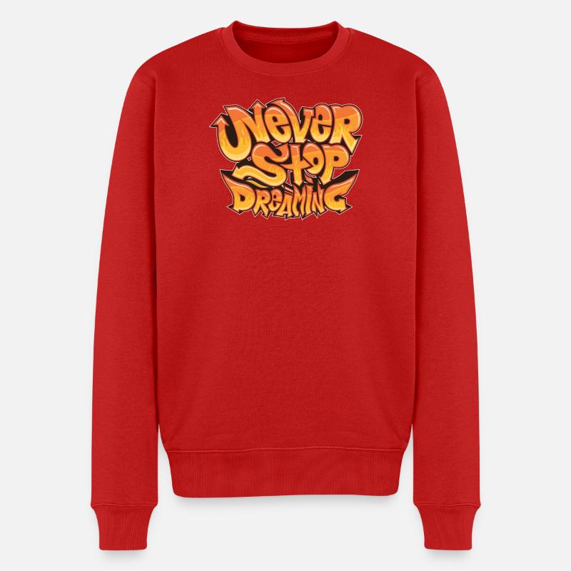 Never Stop Dreaming - Männer Premium Bio Pullover - Rot