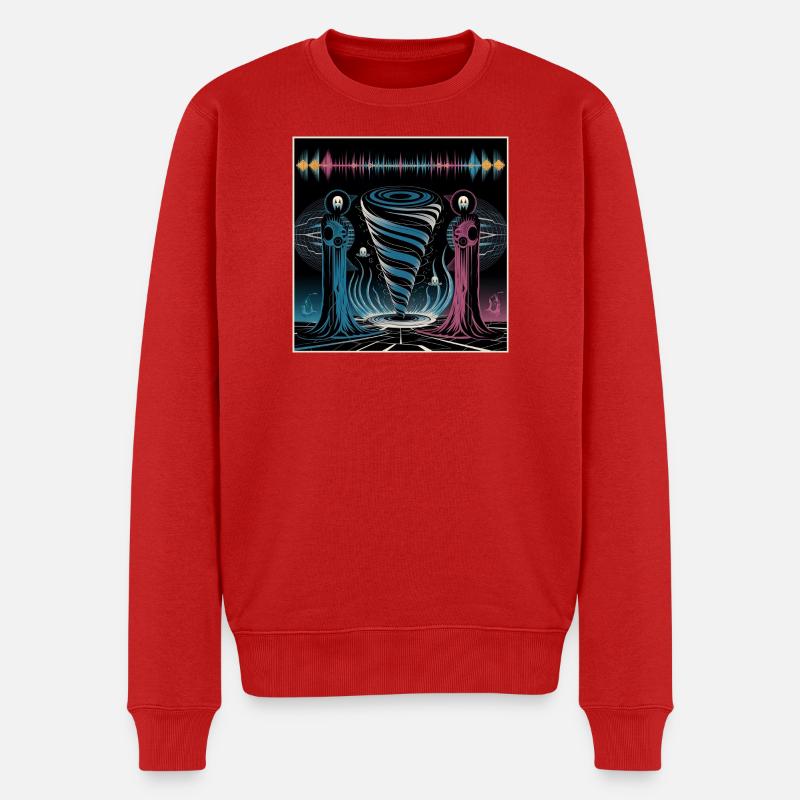 Futuristisches mystisches Spiral-Duo - Männer Premium Bio Pullover - Rot