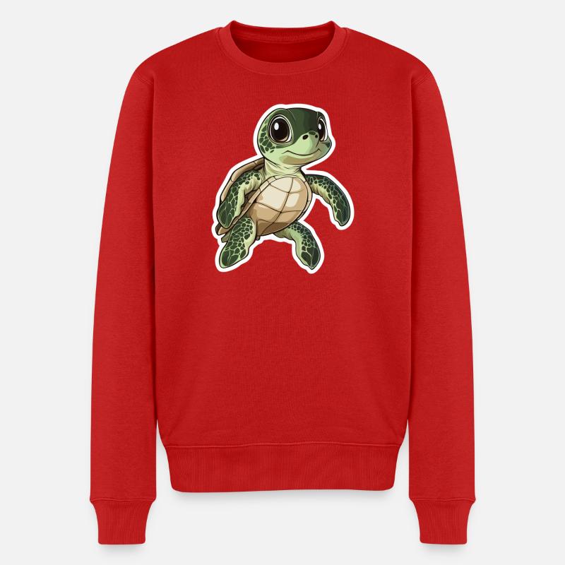 Schildkröte - Männer Premium Bio Pullover - Rot