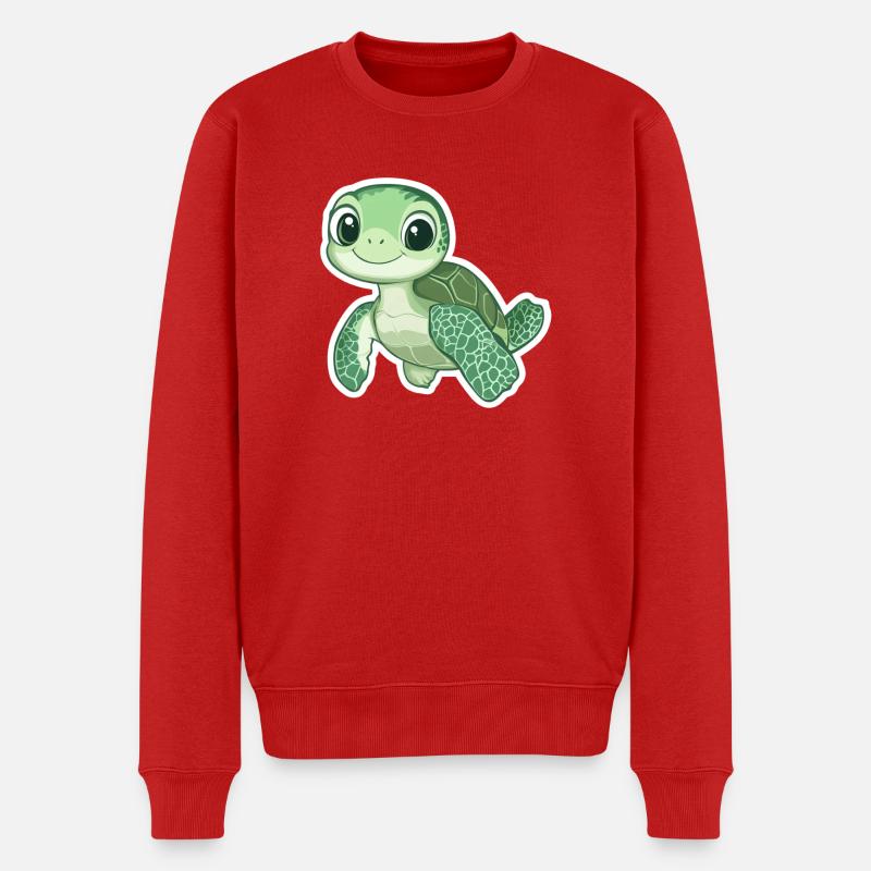 Schildkröte - Männer Premium Bio Pullover - Rot