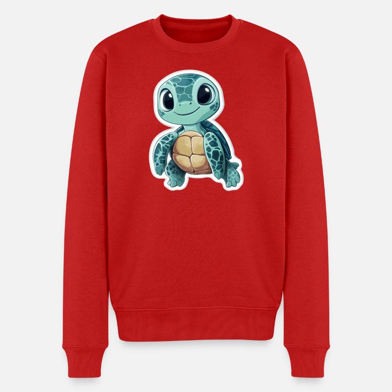 Schildkröte - Männer Premium Bio Pullover - Rot