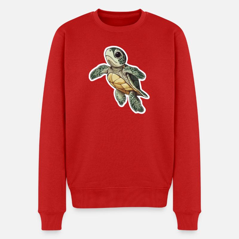 Schildkröte - Männer Premium Bio Pullover - Rot