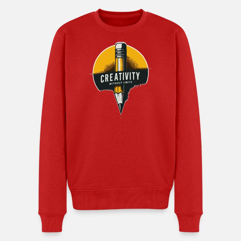 Badge crayon de créativité inspirante - Pull Premium bio Homme - rouge