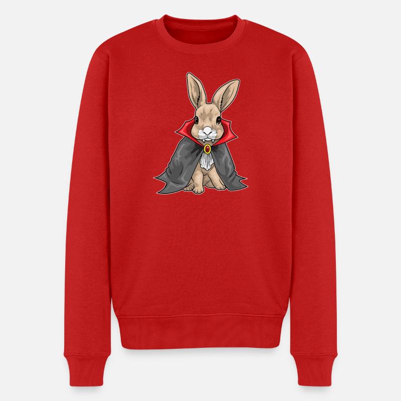 Hase Halloween Vampir - Männer Premium Bio Pullover - Rot
