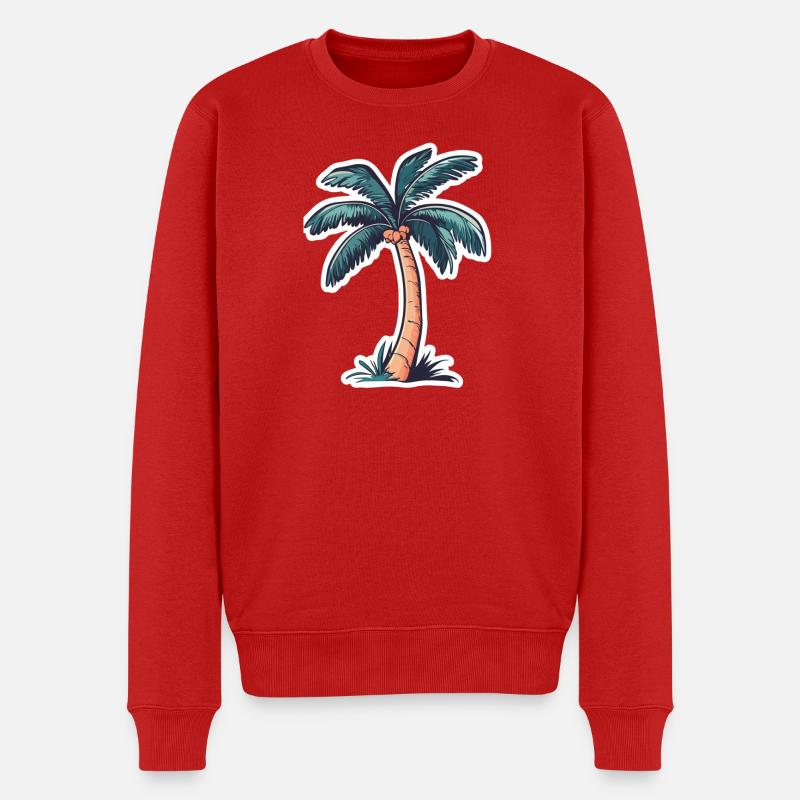 Palme - Männer Premium Bio Pullover - Rot