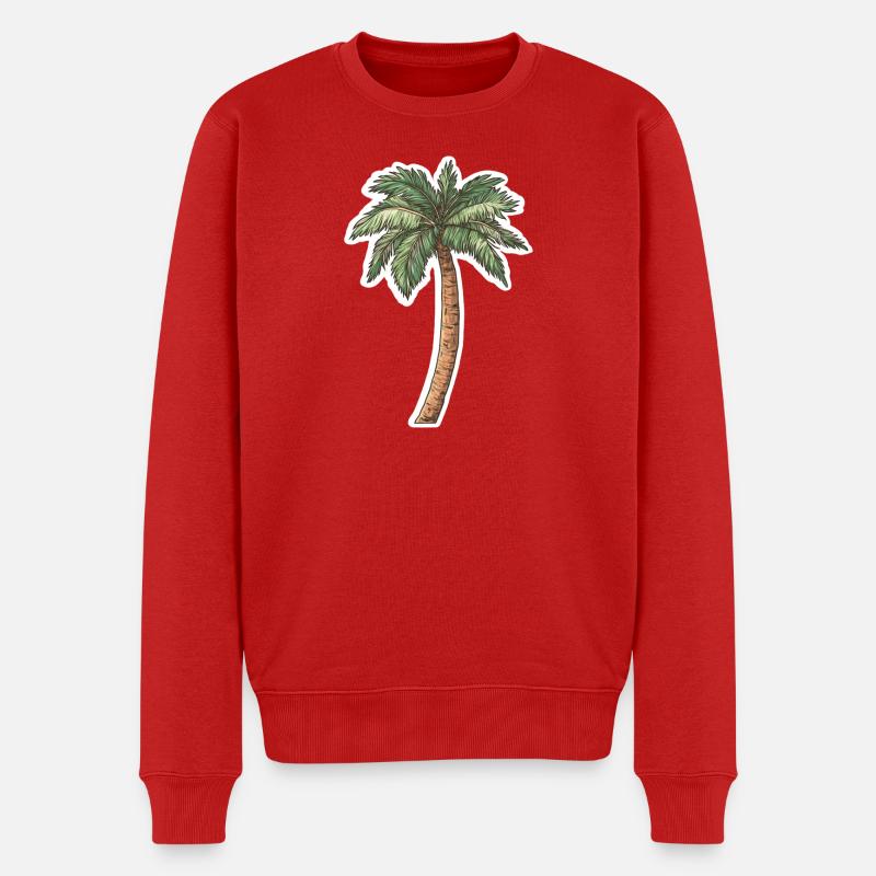 Palme - Männer Premium Bio Pullover - Rot