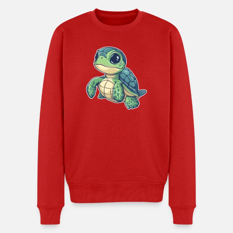 Schildkröte - Männer Premium Bio Pullover - Rot