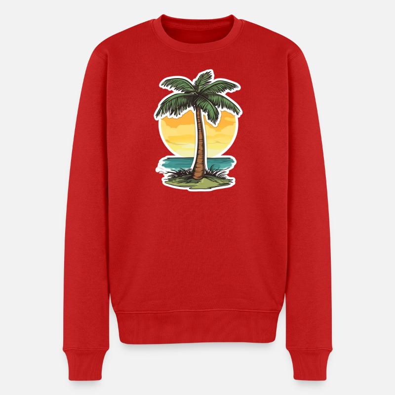 Palme - Männer Premium Bio Pullover - Rot
