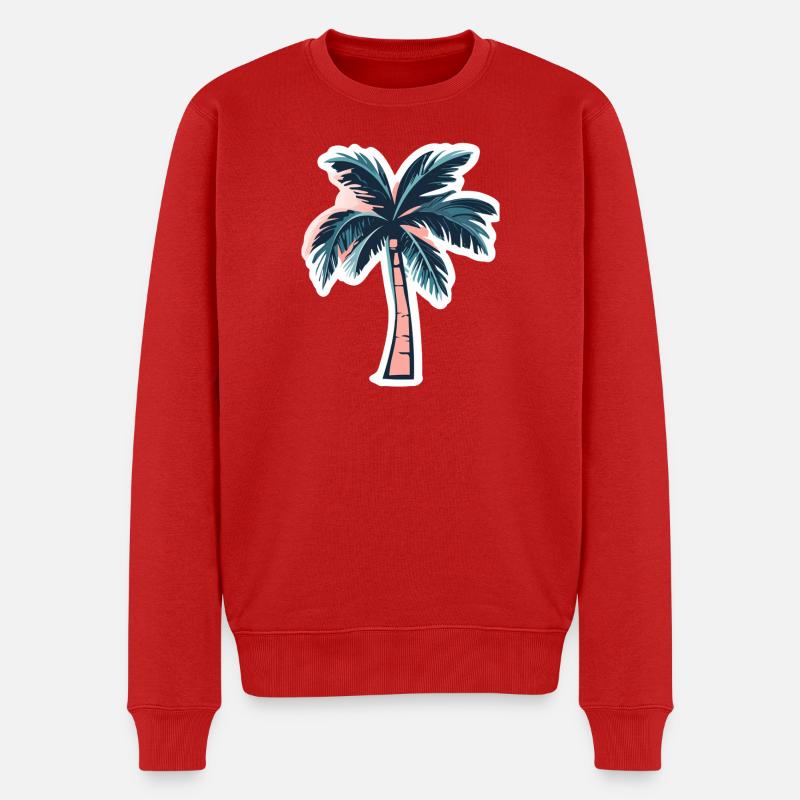 Palme - Männer Premium Bio Pullover - Rot