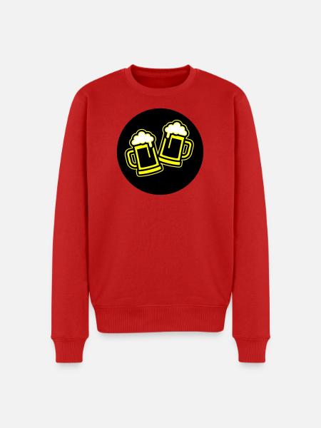 Bier Anstoßen Symbol Bierkrug - Männer Premium Bio Pullover - Rot