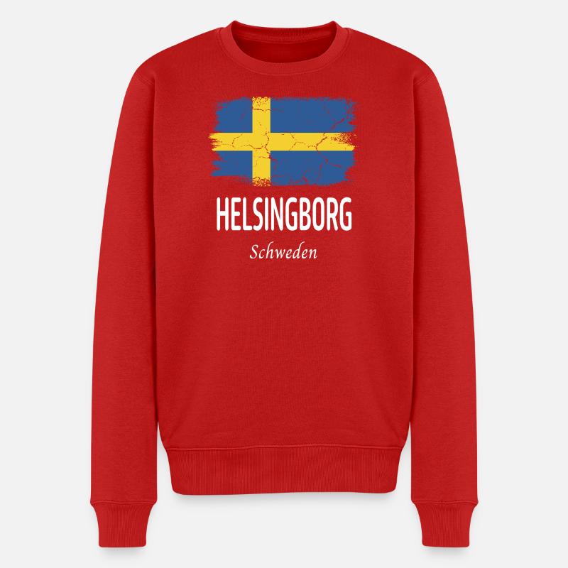 Helsingborg - Pull Premium bio Homme - rouge