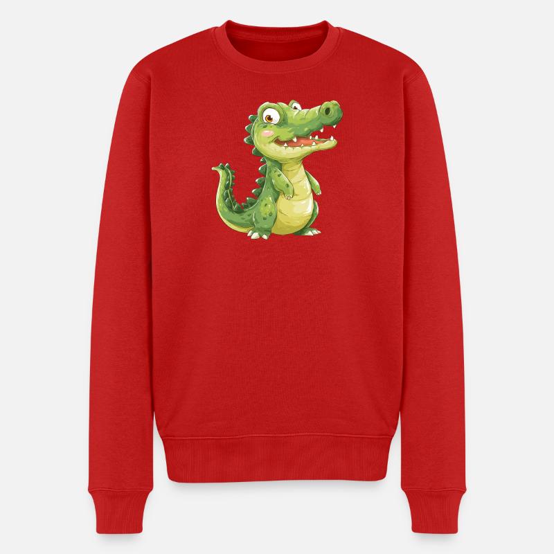 Mignon bébé crocodile - Pull Premium bio Homme - rouge
