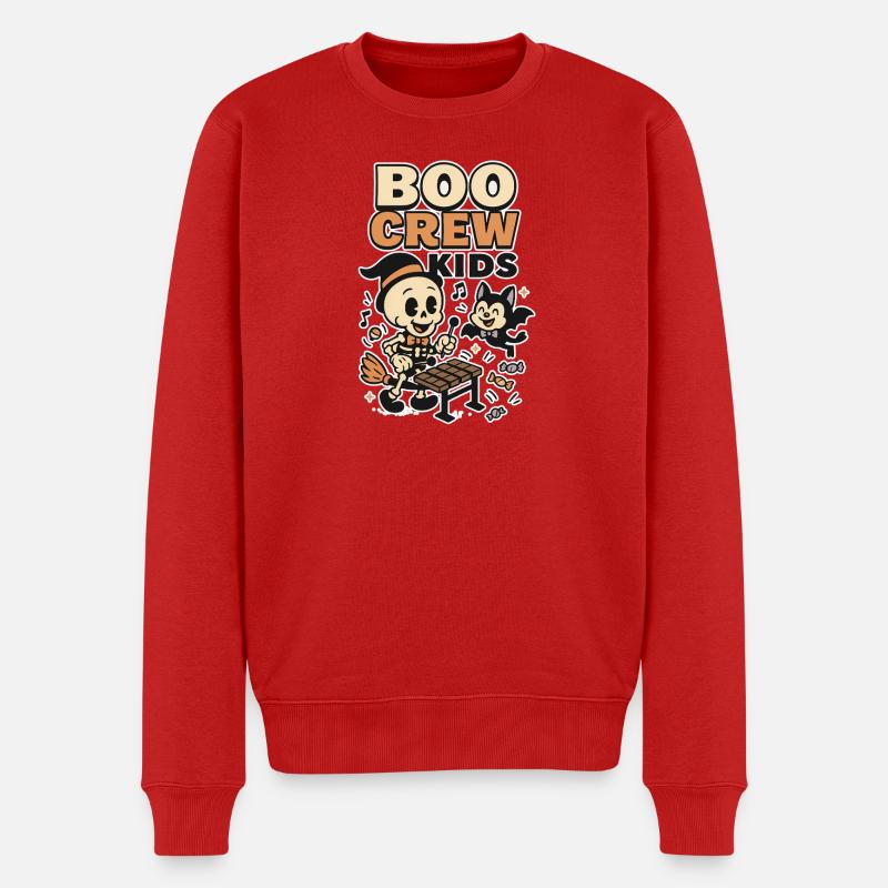 Gruselige Halloween Freilicht-Szene - Männer Premium Bio Pullover - Rot