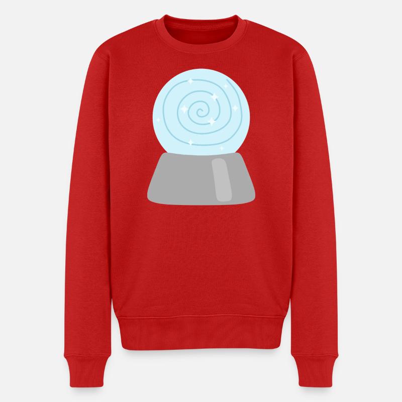 Sternenbeleuchtete Spirale Magische Kristallkugel - Männer Premium Bio Pullover - Rot