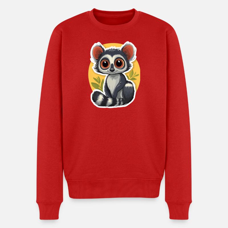 Lemur - Männer Premium Bio Pullover - Rot