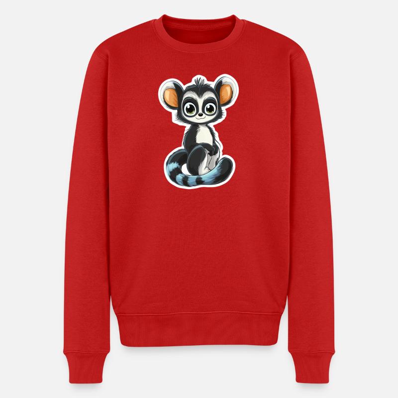 Lemur - Männer Premium Bio Pullover - Rot