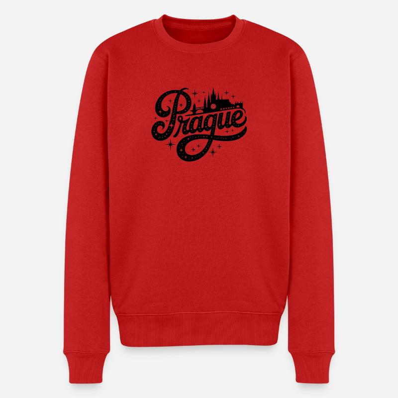 Prag - Souvenir-Design - Männer Premium Bio Pullover - Rot