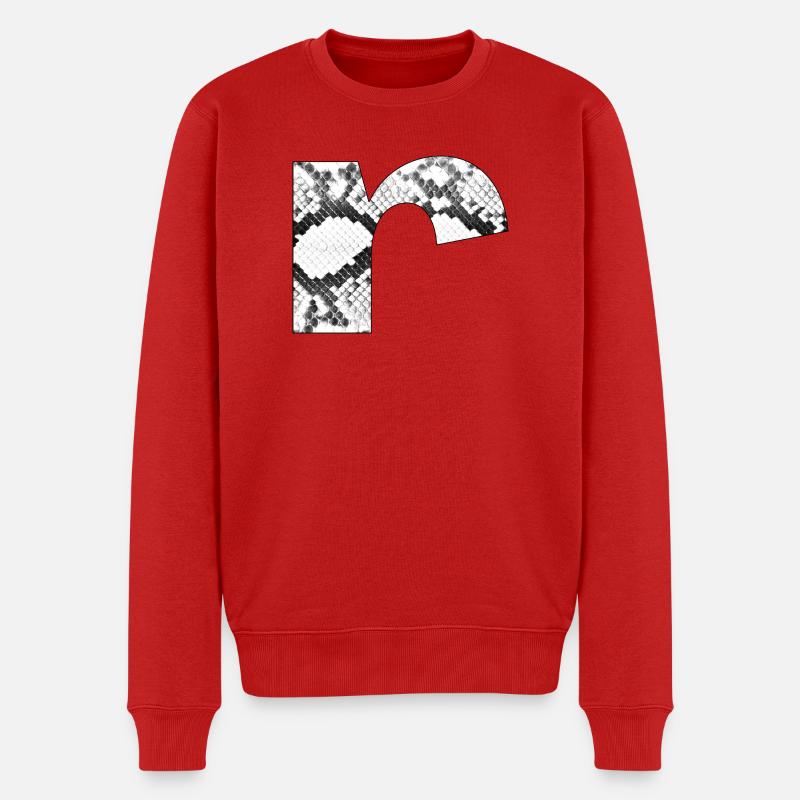 Schlangenmuster Buchstabe r - Männer Premium Bio Pullover - Rot