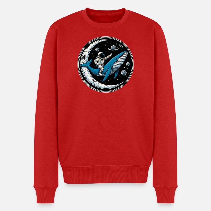 Cosmic Ride : l’astronaute et la baleine - Pull Premium bio Homme - rouge