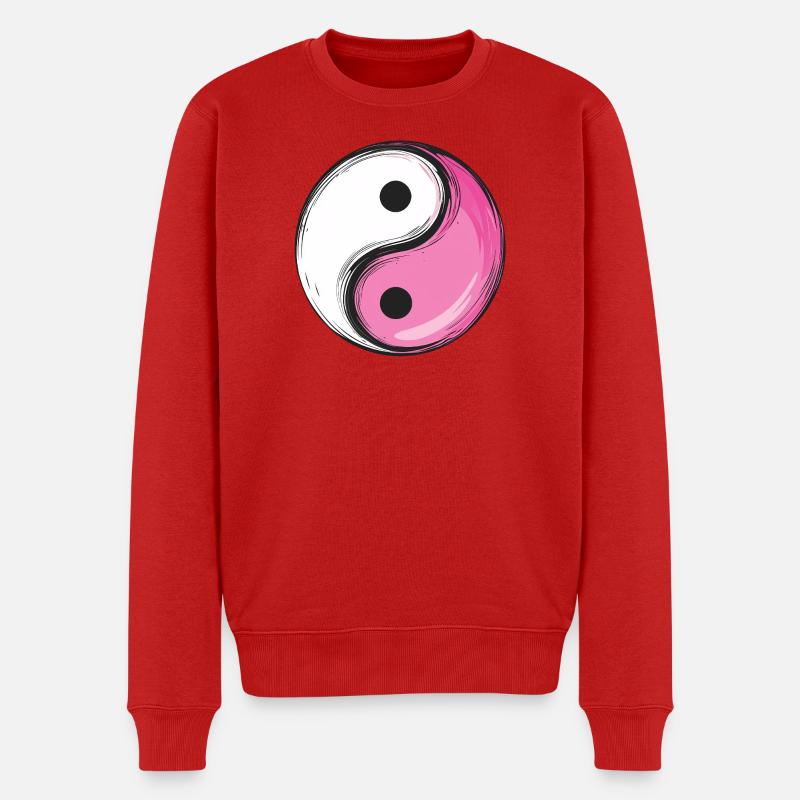 Yin and Yang pink Version :) - Männer Premium Bio Pullover - Rot