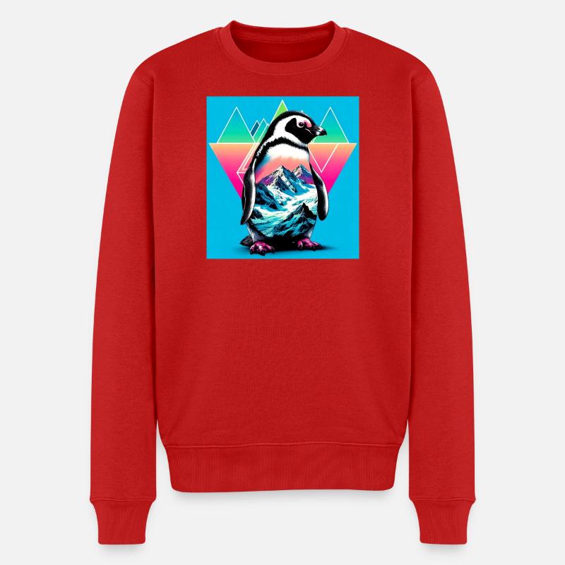 Pinguin - Männer Premium Bio Pullover - Rot