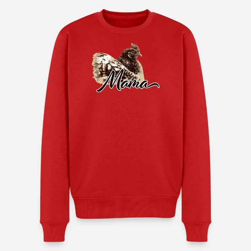 Charmante Huhn Illustration mit Mutter-Motiv - Männer Premium Bio Pullover - Rot