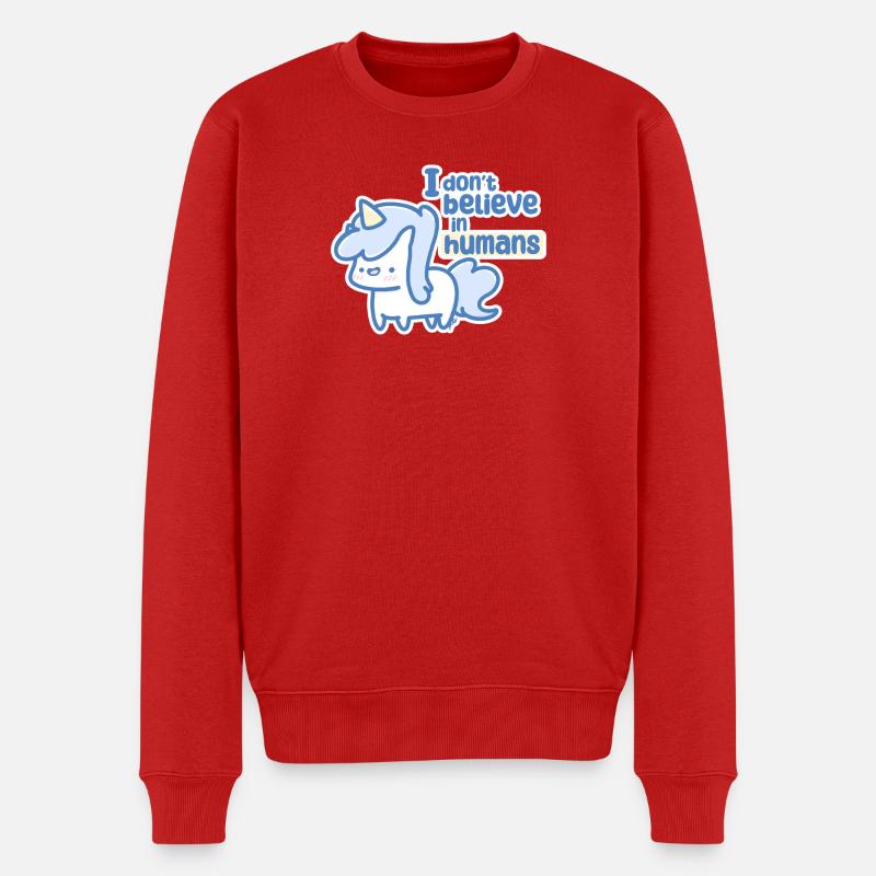 Skurriles Einhorn - Männer Premium Bio Pullover - Rot