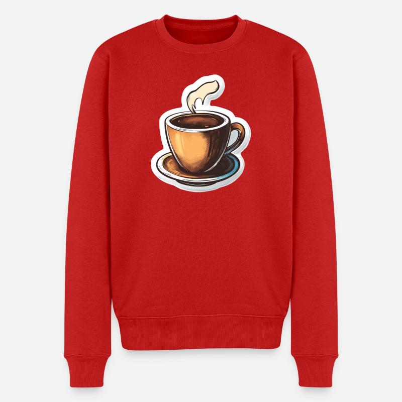 Kaffee - Männer Premium Bio Pullover - Rot