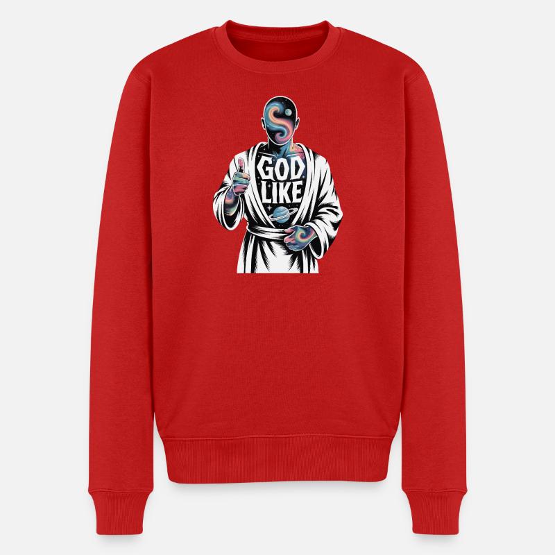 God Like Galaxy Design - Männer Premium Bio Pullover - Rot